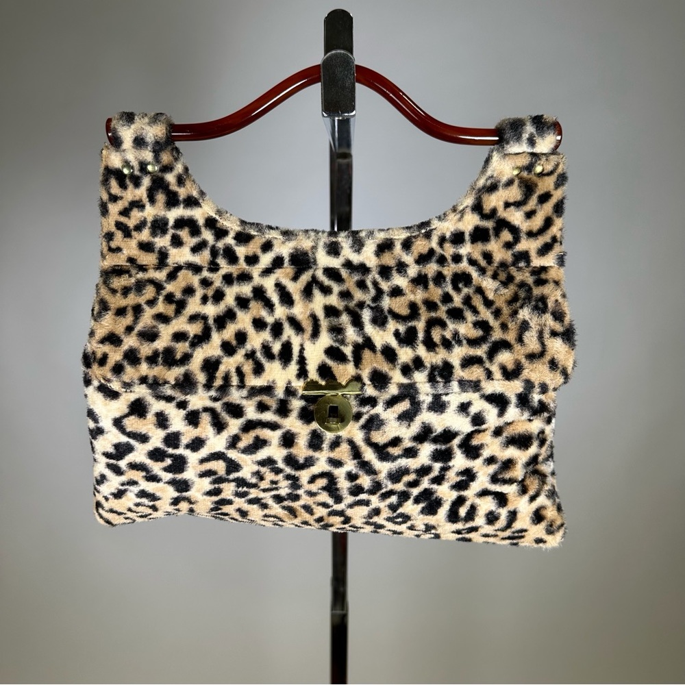 Vintage faux animal print handbag.